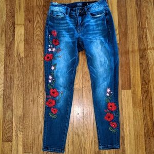 Embroidered Skinny Jeans